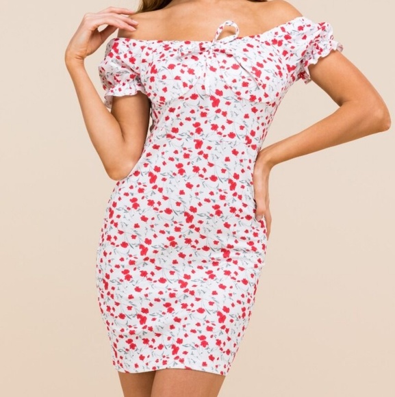 Floral Off The Shoulder Dress - Picture 1 of 7